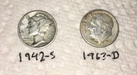 6.  Both silver dimes I found today, 1942-S & 1963-D.jpg