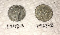 7.  Reverse side silver dimes I found today, 1942-S & 1963-D.jpg