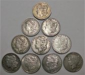 Not CRH coins 08 24 2019 9 Morgans 1 Liberty.jpg