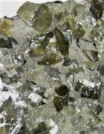 Shortite crystals in shale, FMC Westvaco Mine, W of Green River, Sweetwater Co., Wy, 10X,natur...JPG