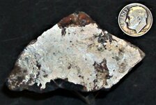 Caliche crust, Silver Coin Mine, Iron Point Mining District, Humboldt Co., NV, US dime for sca...JPG