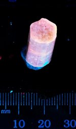Fluorapatite, double terminated, Imilchi, Imilchi Cercela, Midelt Province, Morocco, SW 254nm.jpg