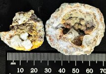 Calcite on quartz druse, Halls Gap, Lincoln Co., KY, natural light.jpg