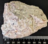 Sphalerite,Willemite, and calcite(veins) bottom, Sterling Hill Mine, Ogdensberg, Sussex Co., N...jpg