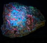 Sphalerite,Willemite, and calcite(veins) bottom, Sterling Hill Mine, Ogdensberg, Sussex Co., N...jpg