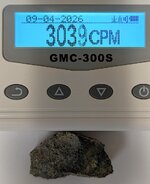 Uraninite aka Pitchblende, Holiday Mesa, Red Canyon Mining District, SW San Juan Co., Utah, GM...jpg